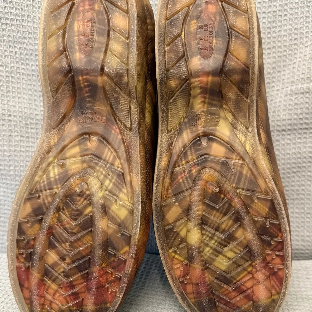 Stylish plaid women rain boots Size:8